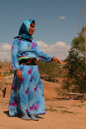 Совершенно не традиционный для иранских женщин наряд. Такое яркое одеянье мы видели только один раз. Автор фото Завирюхина Мария (Масяня)